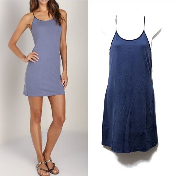 NWT LACAUSA Racer Slip Dress Blue S - Picture 7 of 7